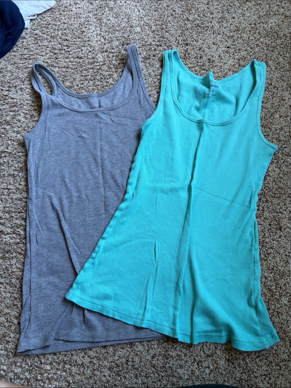 Women's Ribbed Tank Top - Gray & Teal (Pair)